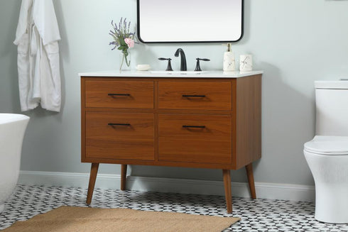 Elegant Lighting Boise 42 Inch Single Bathroom Vanity in Teak Model: VF41042MTK