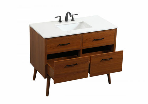 Elegant Lighting Boise 42 Inch Single Bathroom Vanity in Teak Model: VF41042MTK