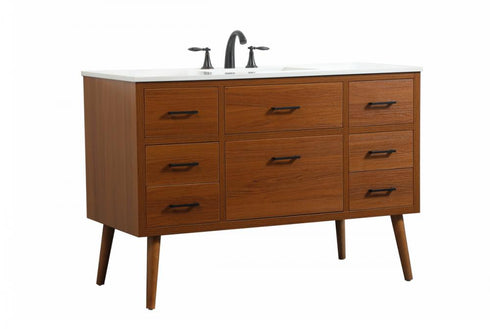 Elegant Lighting Boise 48 Inch Single Bathroom Vanity in Teak Model: VF41048MTK