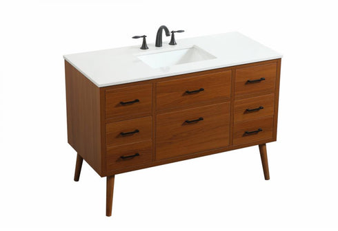 Elegant Lighting Boise 48 Inch Single Bathroom Vanity in Teak Model: VF41048MTK