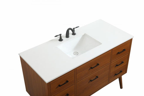 Elegant Lighting Boise 48 Inch Single Bathroom Vanity in Teak Model: VF41048MTK