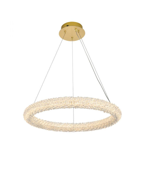 Elegant Lighting Bowen 24 Inch Adjustable LED Chandelier in Chrome Model: 3800D23C