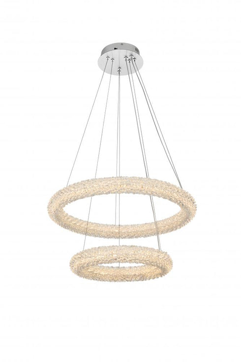 Elegant Lighting Bowen 24 Inch Adjustable LED Chandelier in Chrome Model: 3800G24C