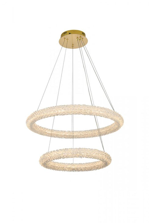 Elegant Lighting Bowen 28 Inch Adjustable LED Chandelier in Chrome Model: 3800G28C