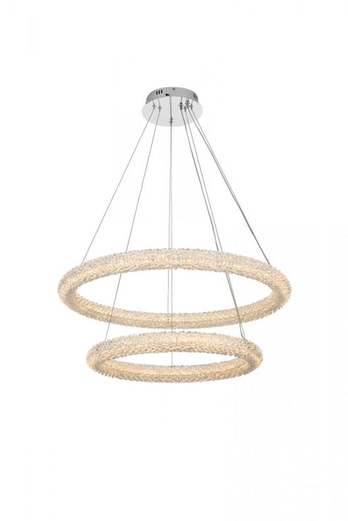 Elegant Lighting Bowen 32 Inch Adjustable LED Chandelier in Chrome Model: 3800G32C