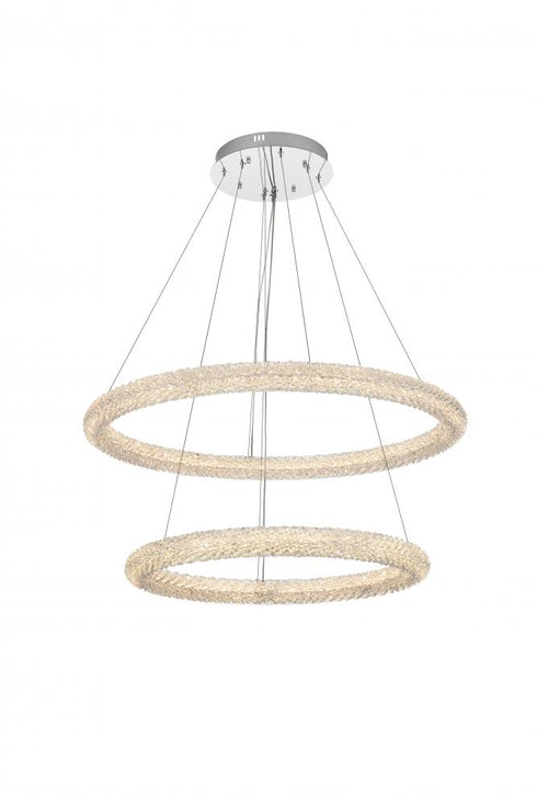Elegant Lighting Bowen 35.5 inch LED chandelier in chrome Model: 3800G36C