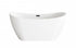 Elegant Lighting Bristol 59 inch Bathtub in Glossy White with Brushed Gold Trim Model: BT30459GW-BGD