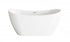 Elegant Lighting Bristol 59 inch Bathtub in Glossy White with Brushed Gold Trim Model: BT30459GW-BGD