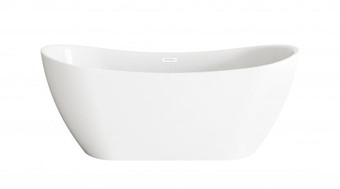 Elegant Lighting Bristol 67 inch Bathtub in Glossy White with Brushed Gold Trim Model: BT30467GW-BGD
