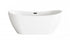 Elegant Lighting Bristol 67 inch Bathtub in Glossy White with Brushed Gold Trim Model: BT30467GW-BGD