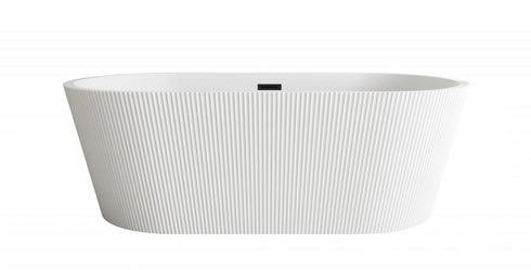 Elegant Lighting Bryant 67 inch Bathtub in Glossy White with Brushed Gold Trim Model: BT30767GW-BGD