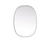 Elegant Lighting Brynn Metal Frame Oval Mirror 24x60 Inch in Silver Model: MR2B2460SIL