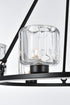 Elegant Lighting Cadence Pendant Light D26 Inch G9 Lt6 40 Watt Black in Black and Clear Finish Model: 5100D26BK