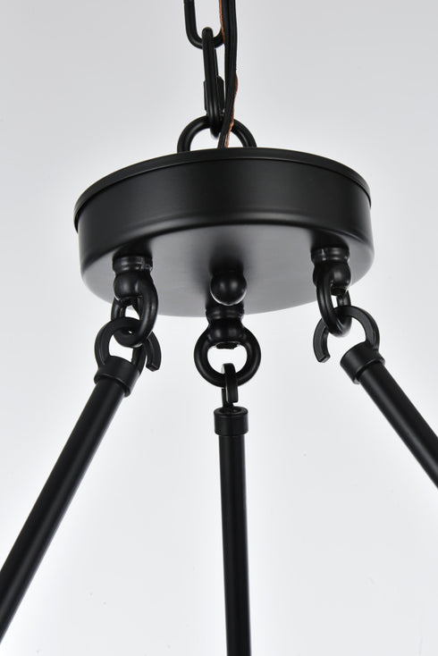 Elegant Lighting Cadence Pendant Light D26 Inch G9 Lt6 40 Watt Black in Black and Clear Finish Model: 5100D26BK