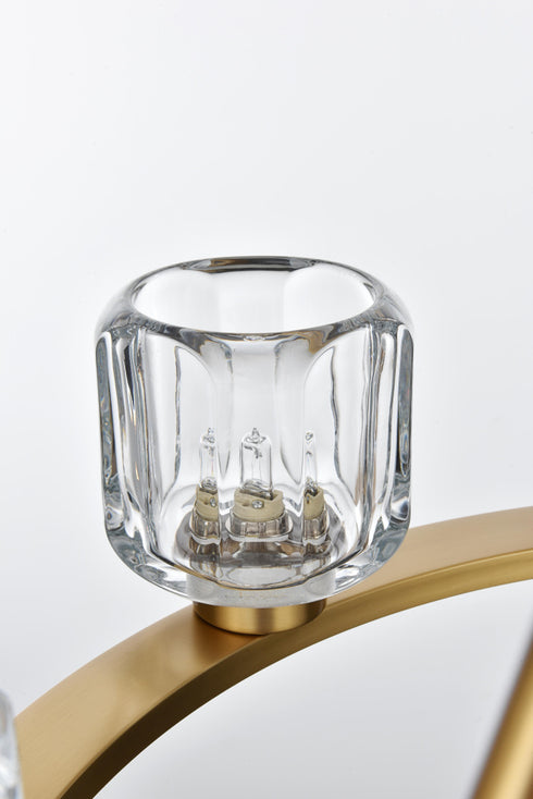 Elegant Lighting Cadence Pendant Light D26 Inch G9 Lt6 40 Watt Satin Gold in Satin Gold and Clear Finish Model: 5100D26SG