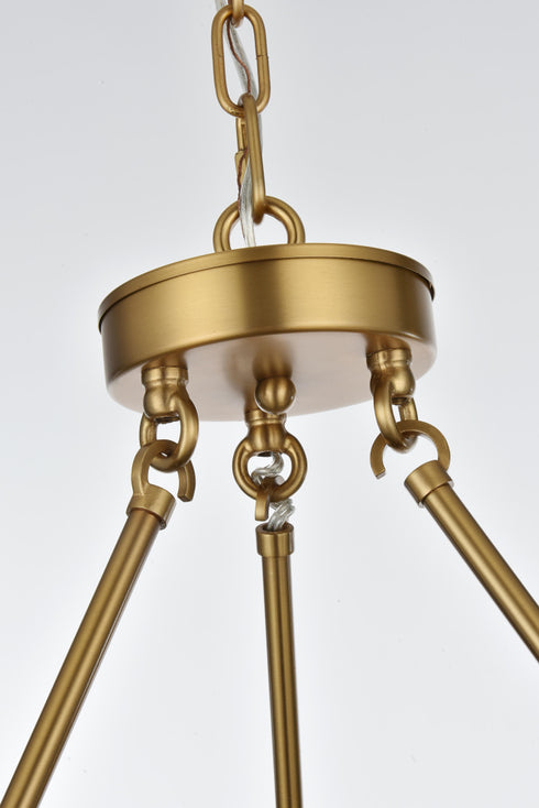Elegant Lighting Cadence Pendant Light D26 Inch G9 Lt6 40 Watt Satin Gold in Satin Gold and Clear Finish Model: 5100D26SG