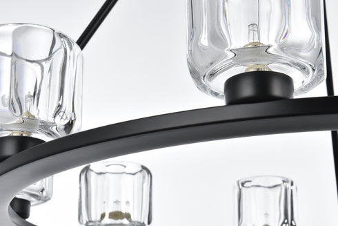 Elegant Lighting Cadence Pendant Light D32 Inch G9 Lt9 40 Watt Black in Black and Clear Finish Model: 5100D32BK