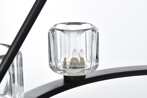 Elegant Lighting Cadence Pendant Light D32 Inch G9 Lt9 40 Watt Black in Black and Clear Finish Model: 5100D32BK