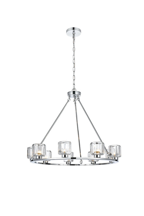 Elegant Lighting Cadence Pendant Light D32 Inch G9 Lt9 40 Watt Chrome in Chrome and Clear Finish Model: 5100D32C
