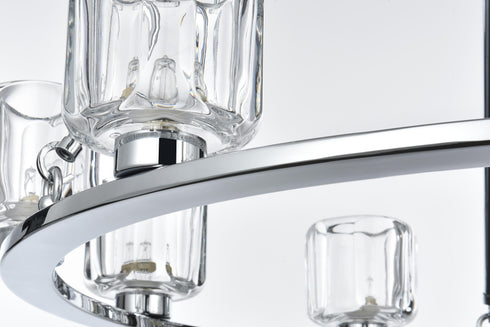 Elegant Lighting Cadence Pendant Light D32 Inch G9 Lt9 40 Watt Chrome in Chrome and Clear Finish Model: 5100D32C