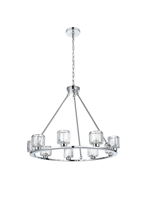 Elegant Lighting Cadence Pendant Light D32 Inch G9 Lt9 40 Watt Chrome in Chrome and Clear Finish Model: 5100D32C