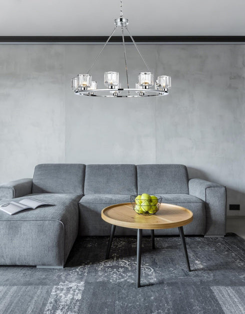 Elegant Lighting Cadence Pendant Light D32 Inch G9 Lt9 40 Watt Chrome in Chrome and Clear Finish Model: 5100D32C