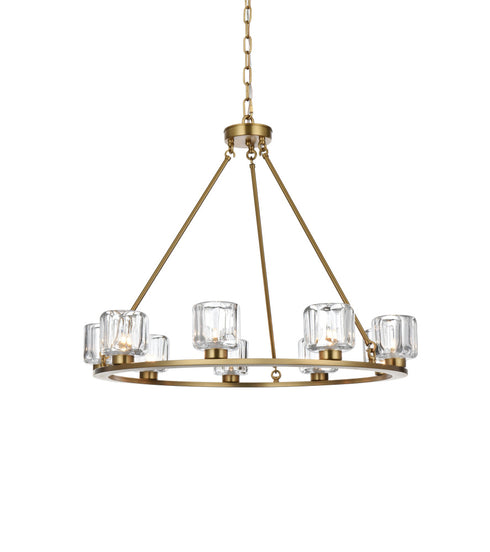 Elegant Lighting Cadence Pendant Light D32 Inch G9 Lt9 40 Watt Satin Gold in Satin Gold and Clear Finish Model: 5100D32SG