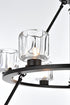 Elegant Lighting Cadence Pendant Light D36 Inch +26 Inch G9 Lt15 40 Watt Black in Black and Clear Finish Model: 5100L236BK