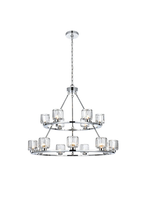 Elegant Lighting Cadence Pendant Light D36 Inch +26 Inch G9 Lt15 40 Watt Chrome in Chrome and Clear Finish Model: 5100L236C