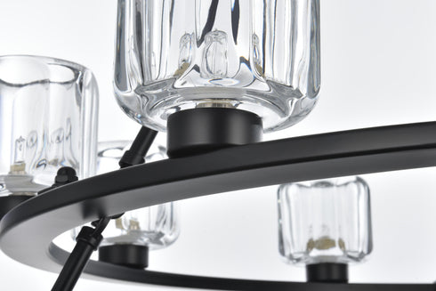Elegant Lighting Cadence Pendant Light D36 Inch +48 Inch G9 Lt21 40 Watt Black in Black and Clear Finish Model: 5100L248BK