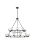Elegant Lighting Cadence Pendant Light D36 Inch +48 Inch G9 Lt21 40 Watt Black in Black and Clear Finish Model: 5100L248BK