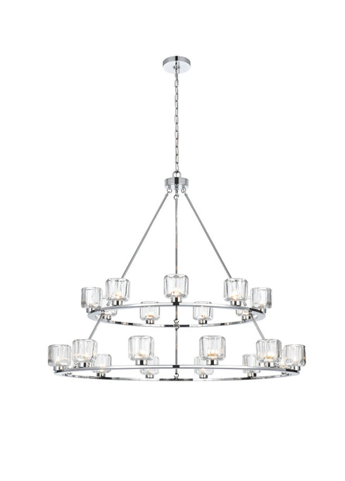 Elegant Lighting Cadence Pendant Light D36 Inch +48 Inch G9 Lt21 40 Watt Chrome in Chrome and Clear Finish Model: 5100L248C