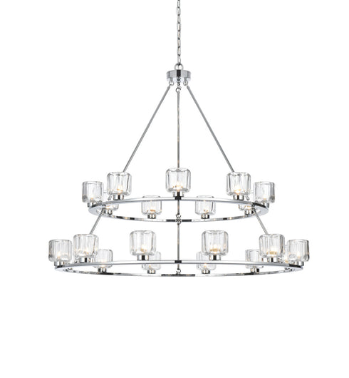 Elegant Lighting Cadence Pendant Light D36 Inch +48 Inch G9 Lt21 40 Watt Chrome in Chrome and Clear Finish Model: 5100L248C