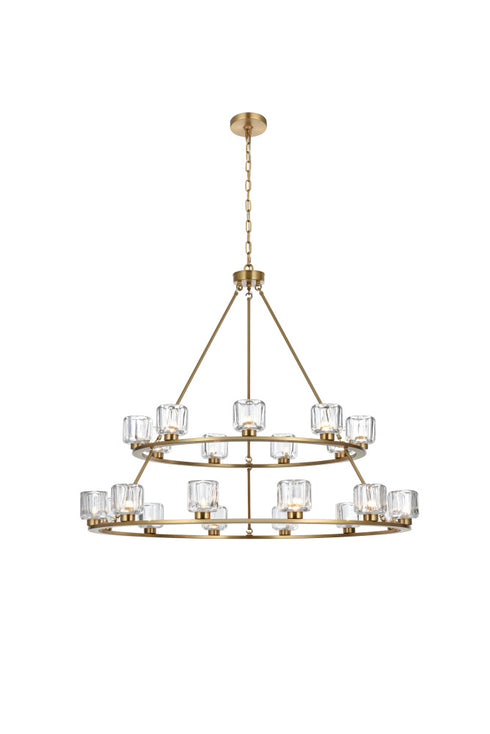 Elegant Lighting Cadence Pendant Light D36 Inch +48 Inch G9 Lt21 40 Watt Satin Gold in Satin Gold and Clear Finish Model: 5100L248SG