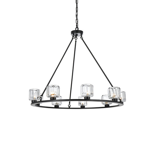 Elegant Lighting Cadence Pendant Light D36 Inch G9 Lt9 40 Watt Black in Black and Clear Finish Model: 5100D36BK