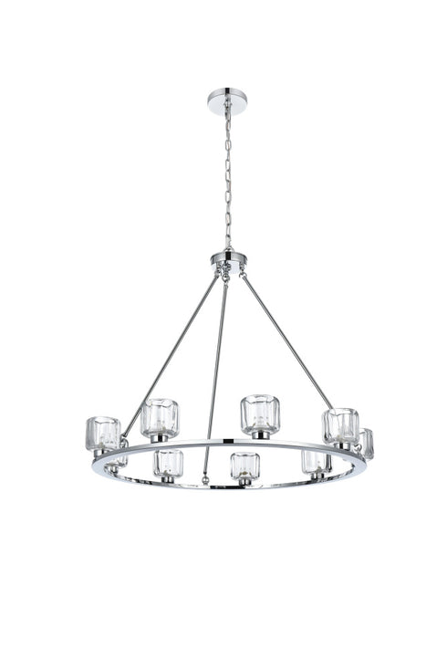 Elegant Lighting Cadence Pendant Light D36 Inch G9 Lt9 40 Watt Chrome in Chrome and Clear Finish Model: 5100D36C