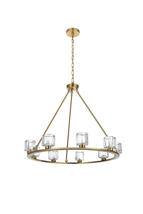 Elegant Lighting Cadence Pendant Light D36 Inch G9 Lt9 40 Watt Satin Gold in Satin Gold and Clear Finish Model: 5100D36SG