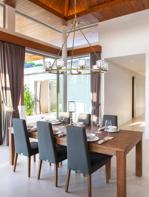 Elegant Lighting Cadence Pendant Light D36 Inch G9 Lt9 40 Watt Satin Gold in Satin Gold and Clear Finish Model: 5100D36SG