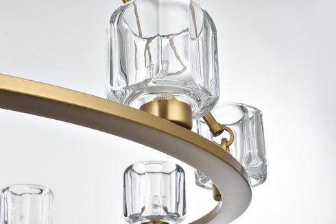 Elegant Lighting Cadence Pendant Light D36 Inch G9 Lt9 40 Watt Satin Gold in Satin Gold and Clear Finish Model: 5100D36SG
