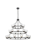 Elegant Lighting Cadence Pendant Light D48 Inch +36 Inch +26 Inch G9 Lt27 40 Watt Black in Black and Clear Finish Model: 5100L348BK