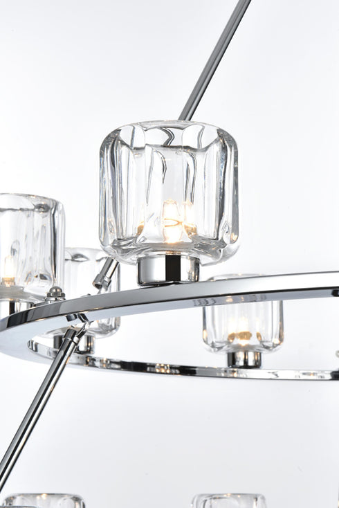 Elegant Lighting Cadence Pendant Light D48 Inch +36 Inch +26 Inch G9 Lt27 40 Watt Chrome in Chrome and Clear Finish Model: 5100L348C