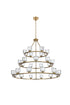 Elegant Lighting Cadence Pendant Light D48 Inch +36 Inch +26 Inch G9 Lt27 40 Watt Satin Gold in Satin Gold and Clear Finish Model: 5100L348SG