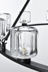 Elegant Lighting Cadence Pendant Light D48 Inch G9 Lt12 40 Watt Black in Black and Clear Finish Model: 5100D48BK