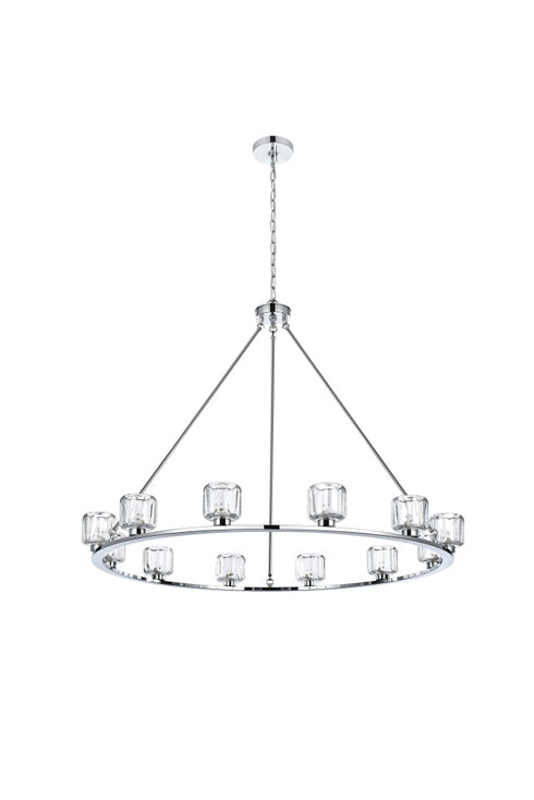 Elegant Lighting Cadence Pendant Light D48 Inch G9 Lt12 40 Watt Chrome in Chrome and Clear Finish Model: 5100D48C