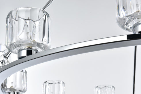Elegant Lighting Cadence Pendant Light D48 Inch G9 Lt12 40 Watt Chrome in Chrome and Clear Finish Model: 5100D48C