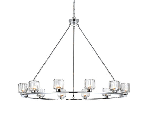 Elegant Lighting Cadence Pendant Light D48 Inch G9 Lt12 40 Watt Chrome in Chrome and Clear Finish Model: 5100D48C