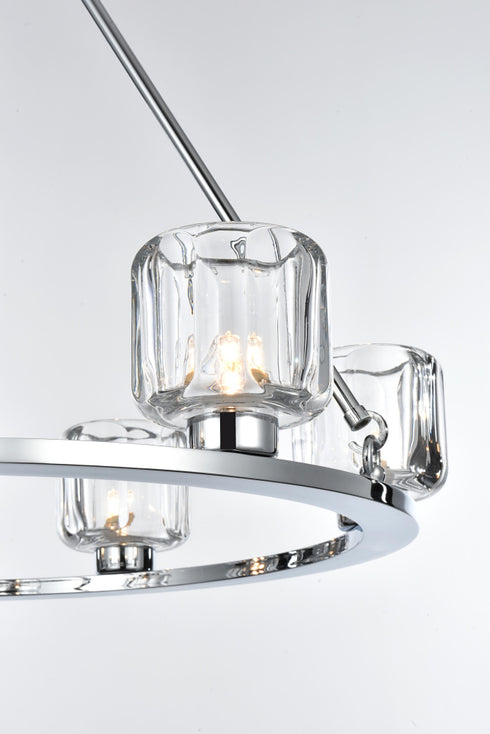 Elegant Lighting Cadence Pendant Light D48 Inch G9 Lt12 40 Watt Chrome in Chrome and Clear Finish Model: 5100D48C