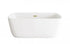Elegant Lighting Calum 59 inch Soaking Bathtub in Glossy White with Brushed Gold Trim Model: BT10559GW-BGD