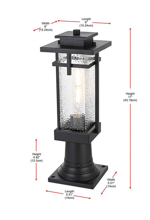Elegant Lighting Cambria 7 inch Outdoor Pendant in Black Model: OD320P17BK