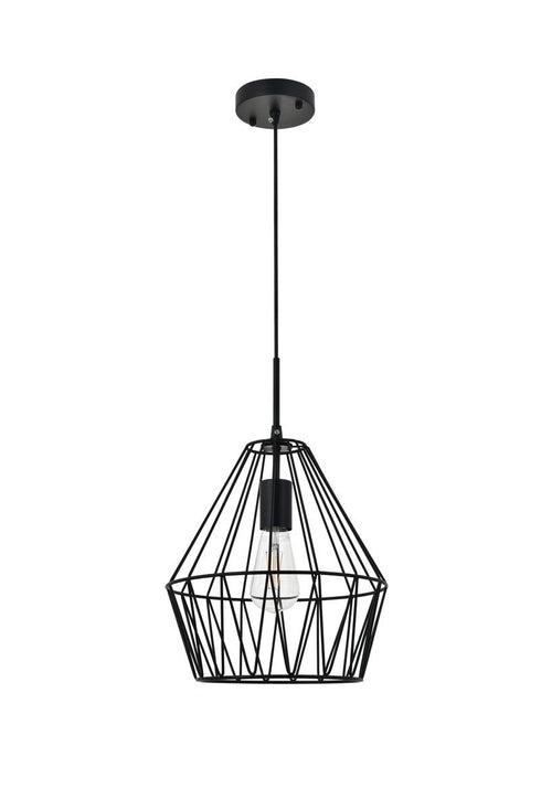 Elegant Lighting Candor 1 light black Pendant Model: LD4008D11BK